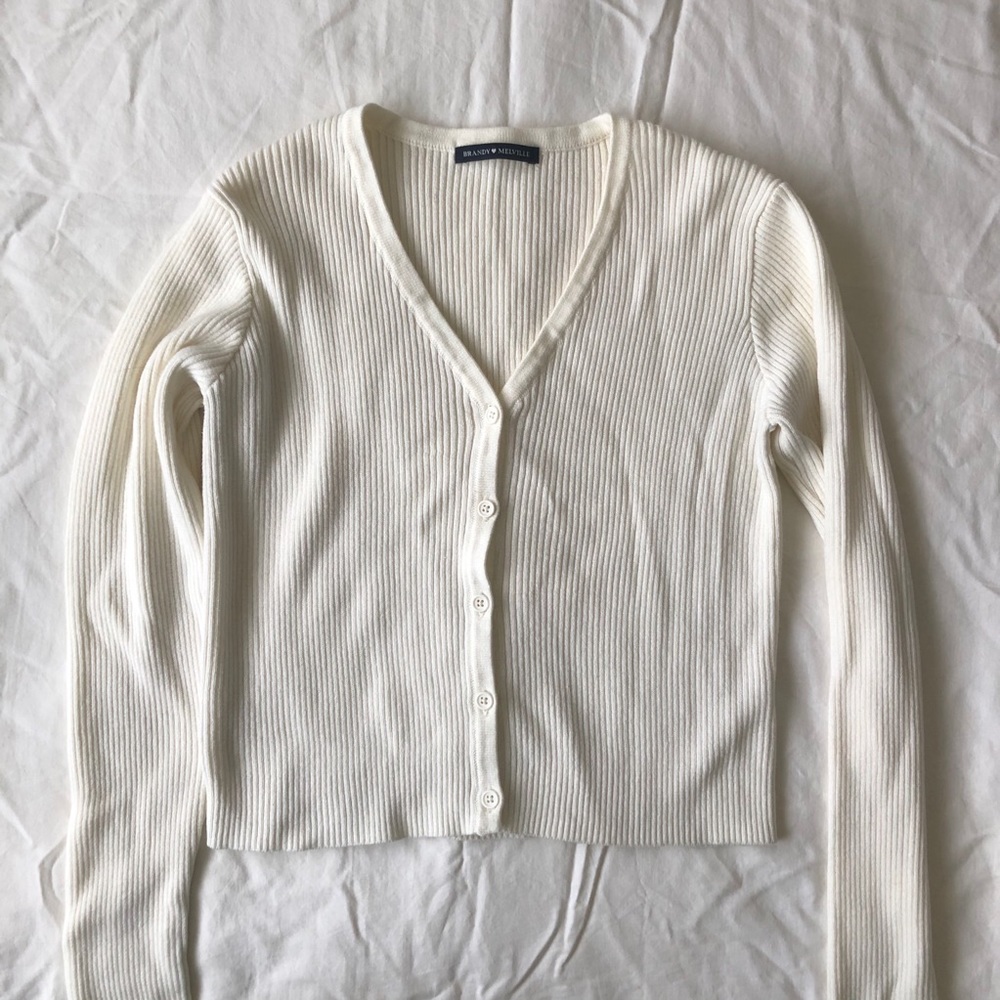 brandy melville cream ribbed shannon sweater